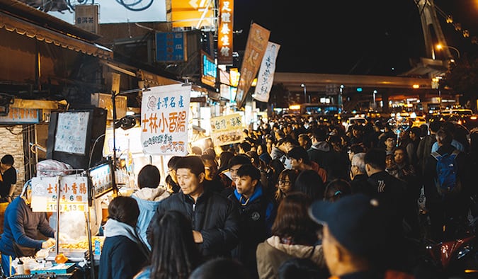 台湾繁忙的食品市场