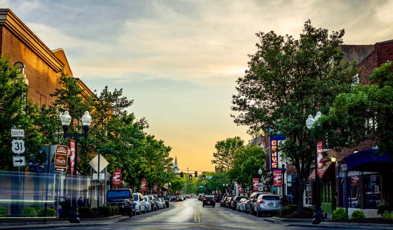 Downtown in Franklin, Tennessee, USA
