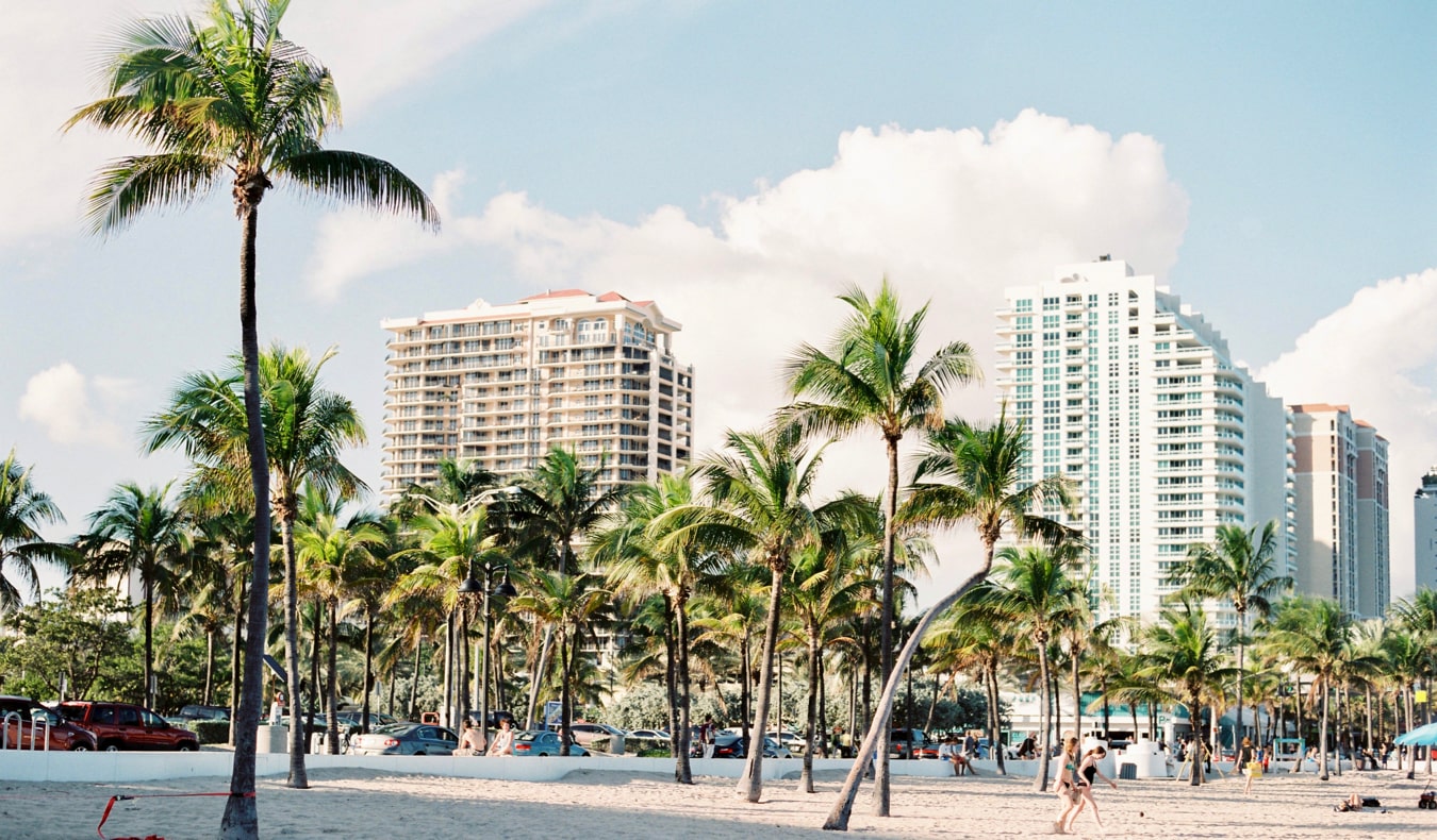The sandy beaches of Miami, Florida