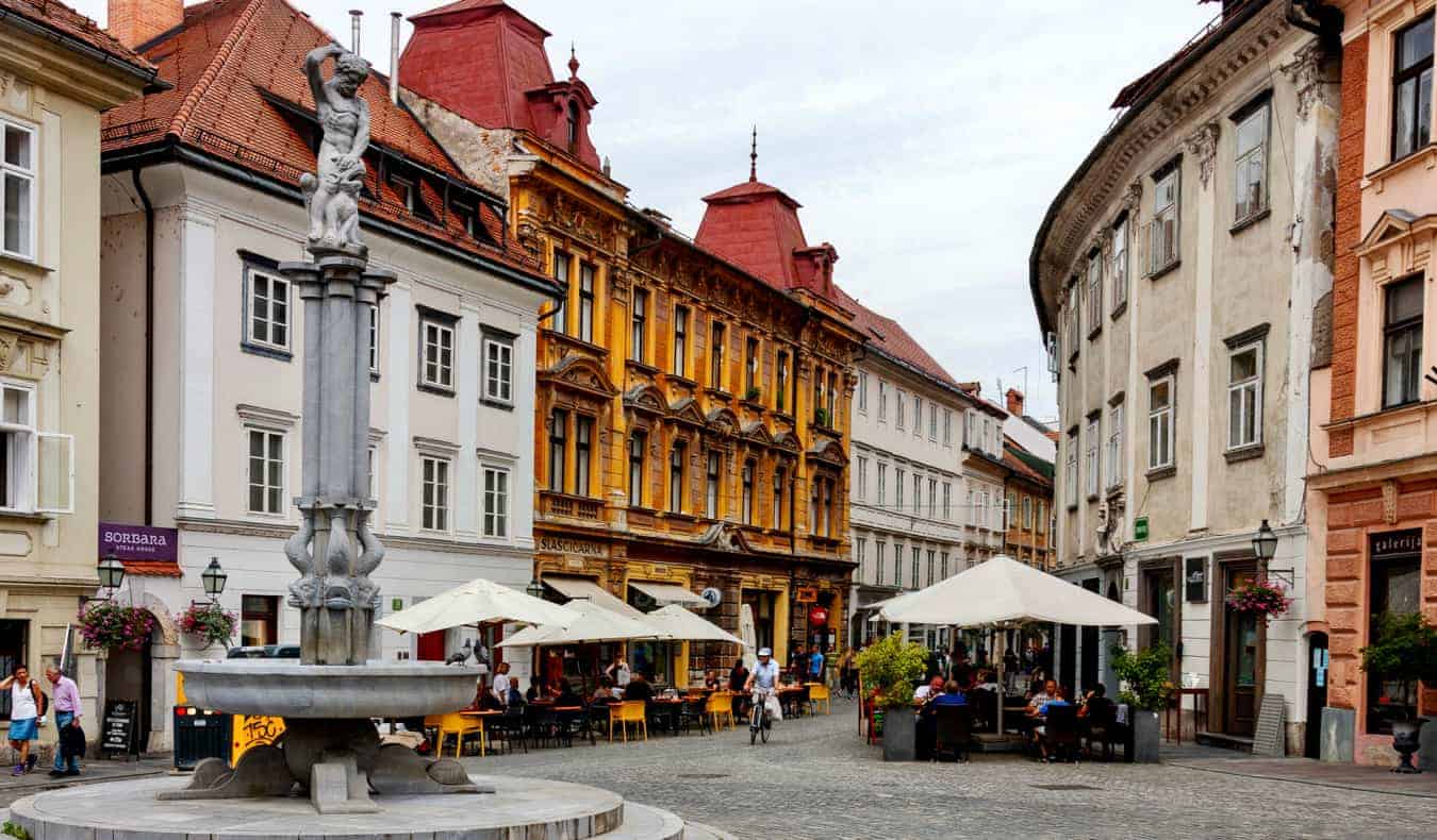 Historic buildings in Ljubljana, Slovenia