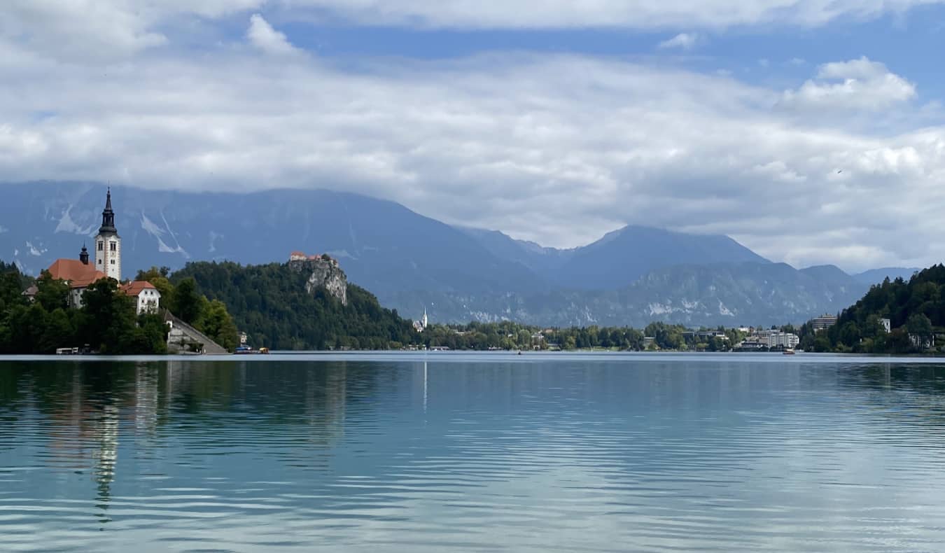 The iconic Lake Bled and its picturesque island in Slovenia