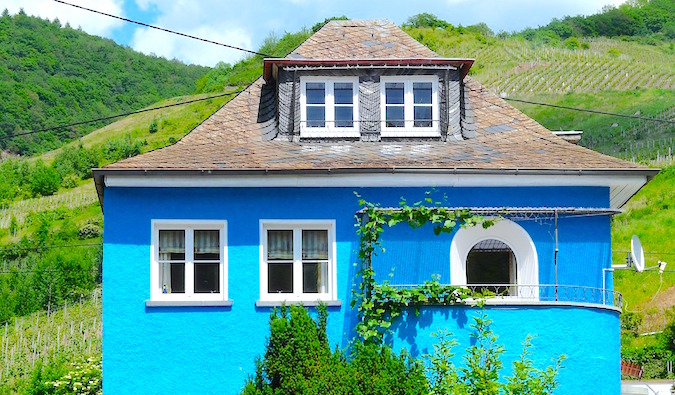 A bright blue villa for a house-sitting stay aborad