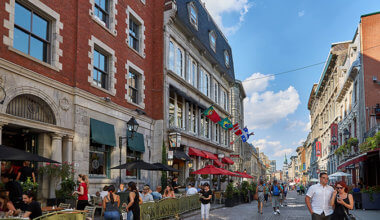 The charming streets of old Montreal, Canada in summer