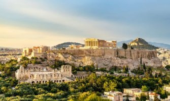 希腊雅典市中心的卫城和其他遗迹