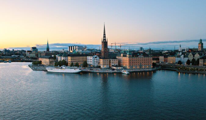 斯德哥尔摩的地区图象拍摄在水面