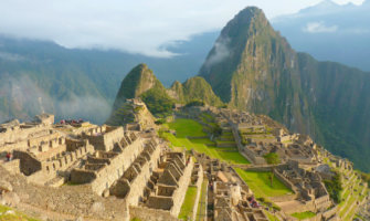 Machu Picchu看法在早晨在秘鲁