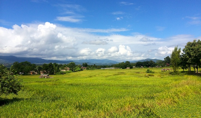 这是一张在泰国伊桑的田野的照片