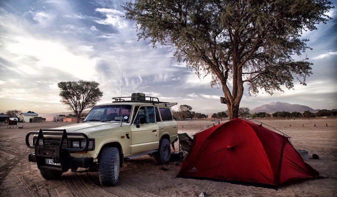 A truck and camping site in South africa