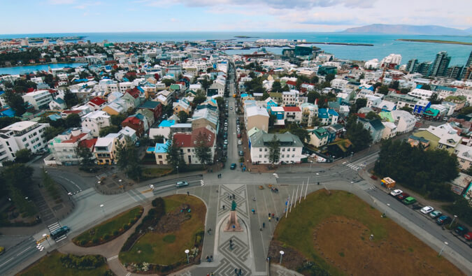 俯瞰reykjavik的视图