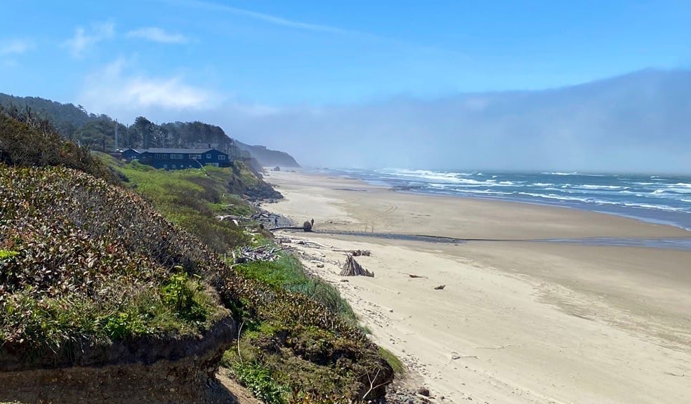 美国西海岸一个长长的、空旷的海滩